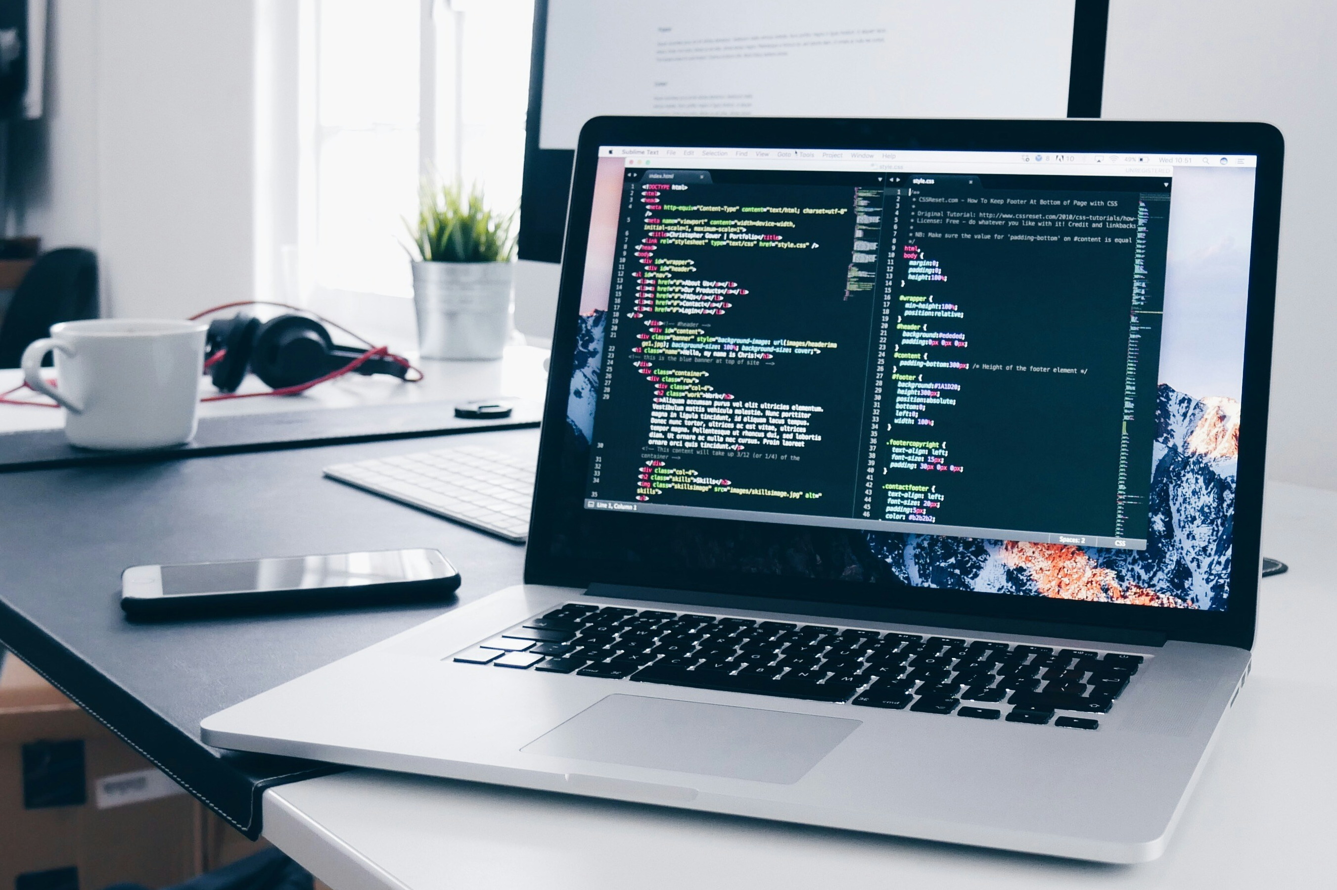 A laptop on the desk